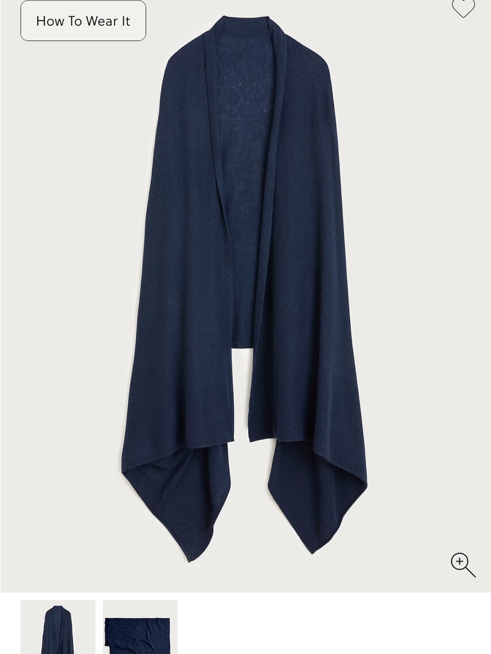 NWT J. Crew Navy Oversized Cashmere Wrap BRAND NEW $228